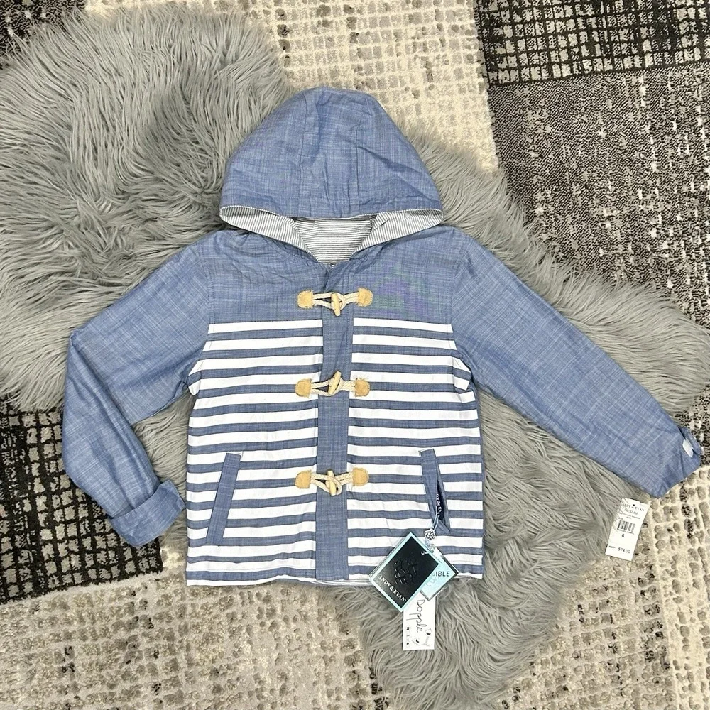 Andy & Evan Blue Reversible Toggle Parka Jacket‎ Size 6t Unisex ($74)